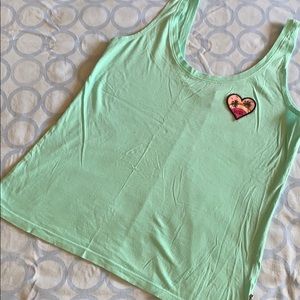 Vans EUC XS mint tank heart palm trees